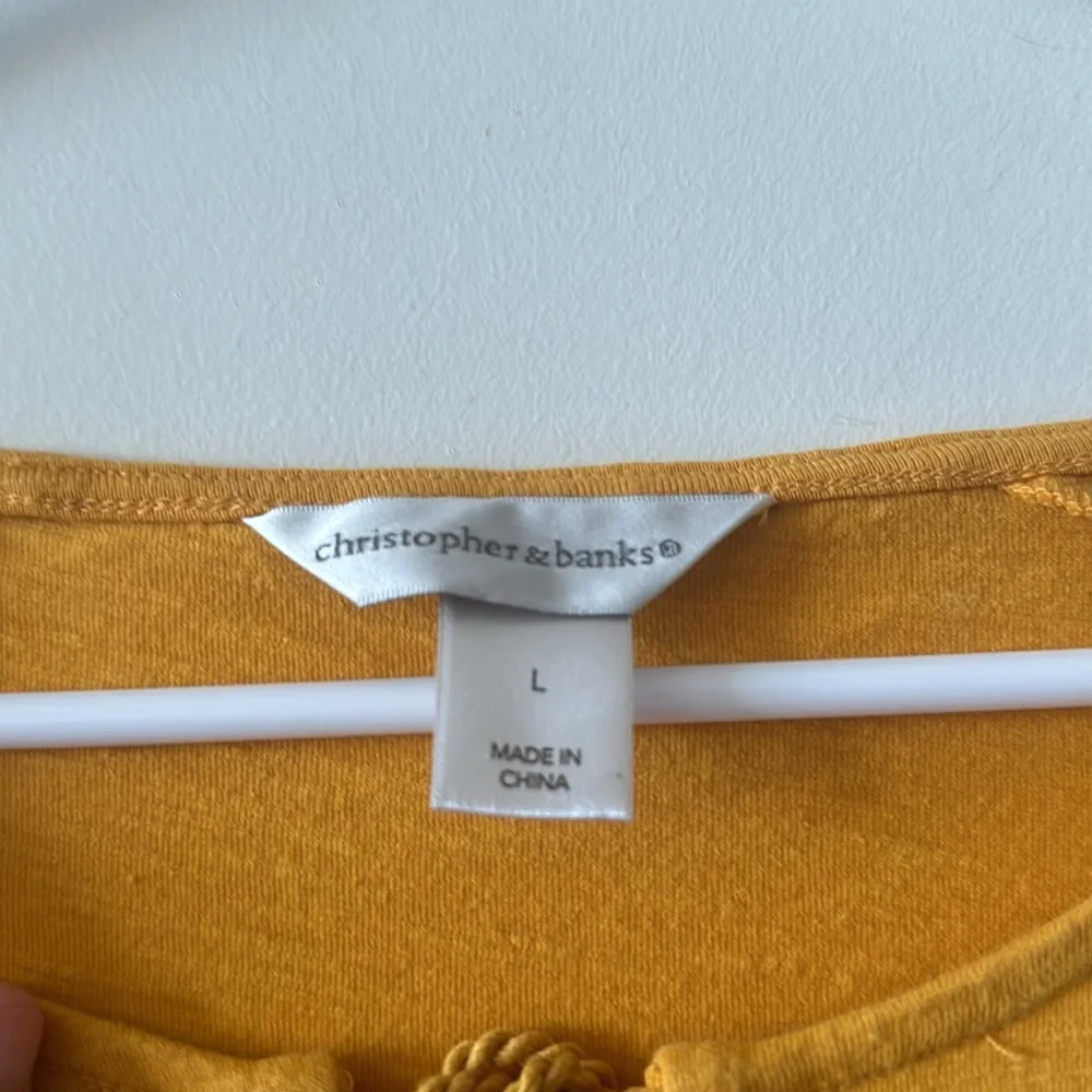 EUC Christopher & Banks Tassle-Tie Tee